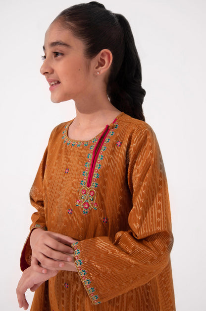 Stitched 1 Piece Embroidered Jacquard Shirt
