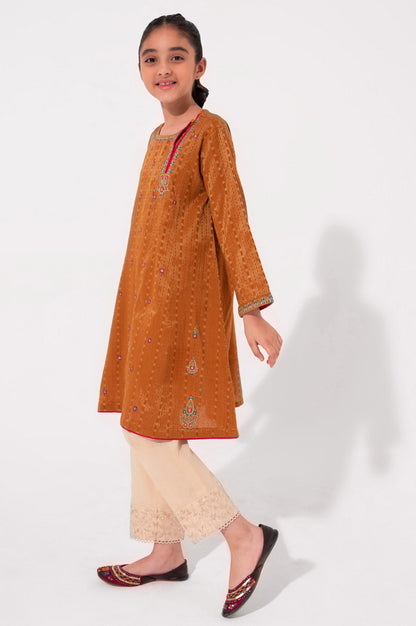 Stitched 1 Piece Embroidered Jacquard Shirt