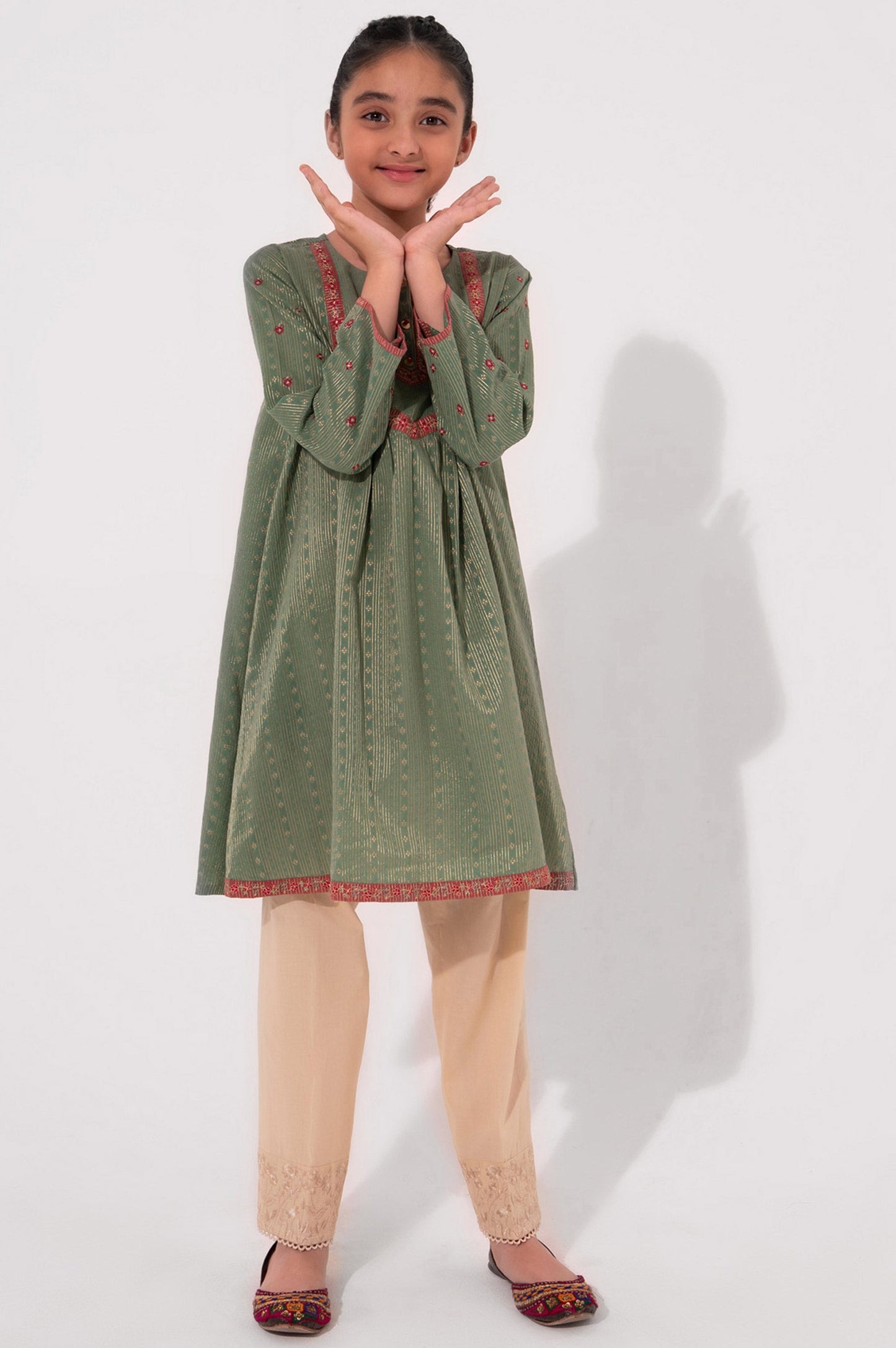 Stitched 1 Piece Embroidered Jacquard Shirt