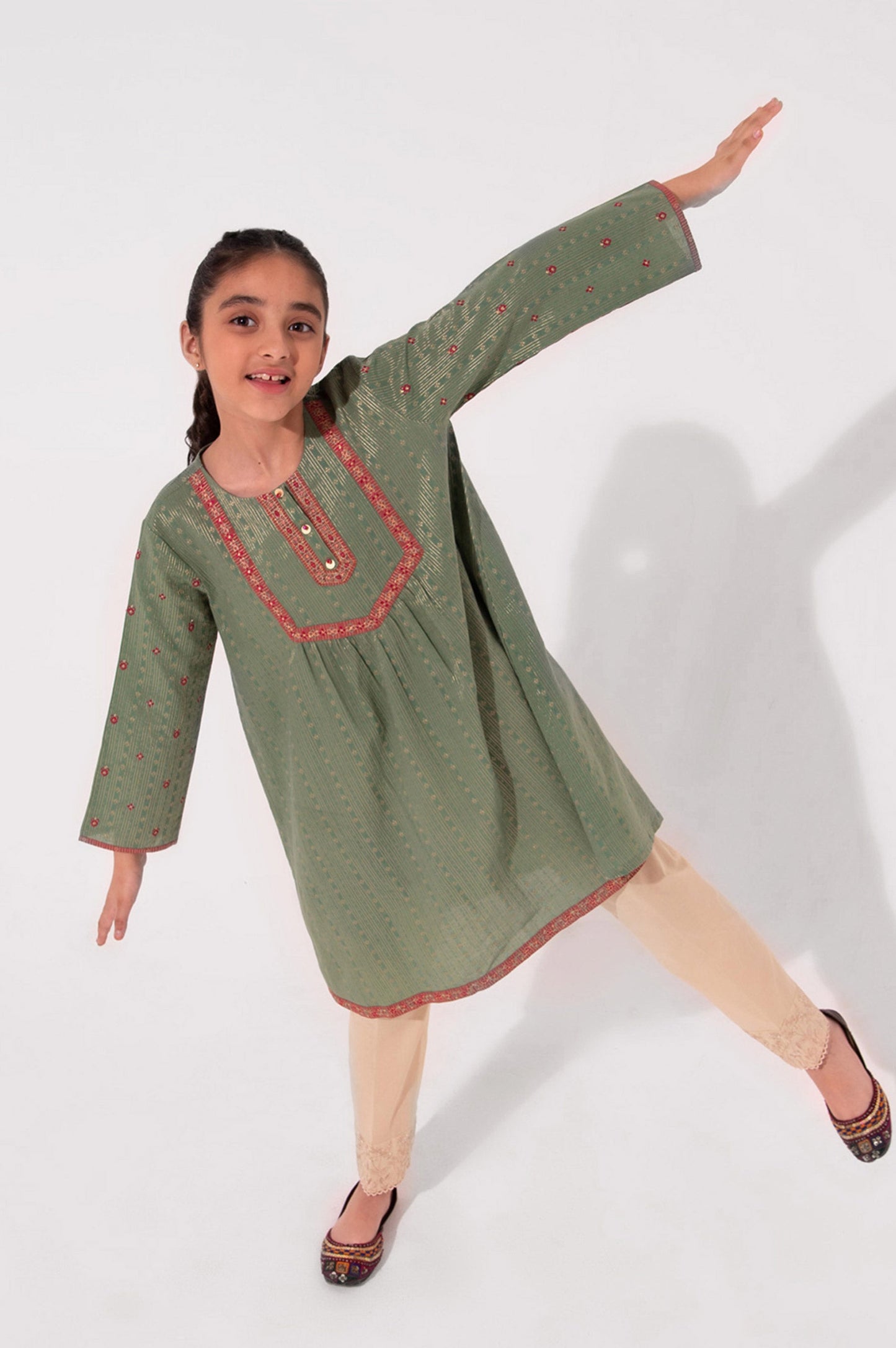 Stitched 1 Piece Embroidered Jacquard Shirt