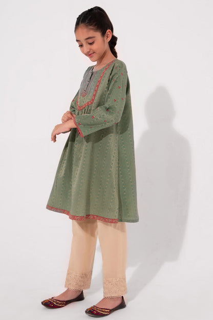 Stitched 1 Piece Embroidered Jacquard Shirt