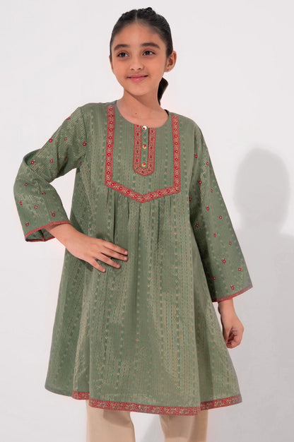 Stitched 1 Piece Embroidered Jacquard Shirt