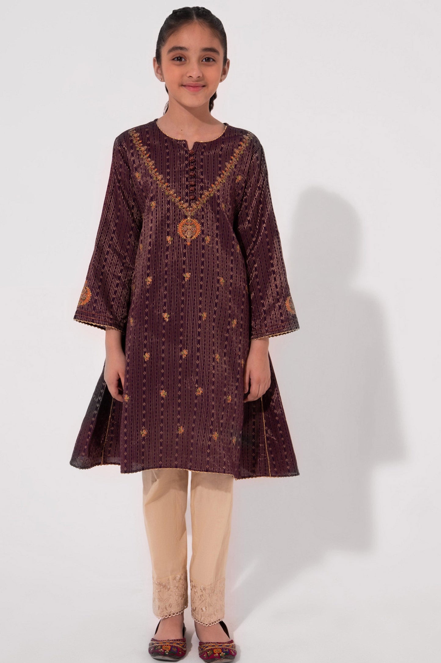 Stitched 1 Piece Embroidered Jacquard Shirt