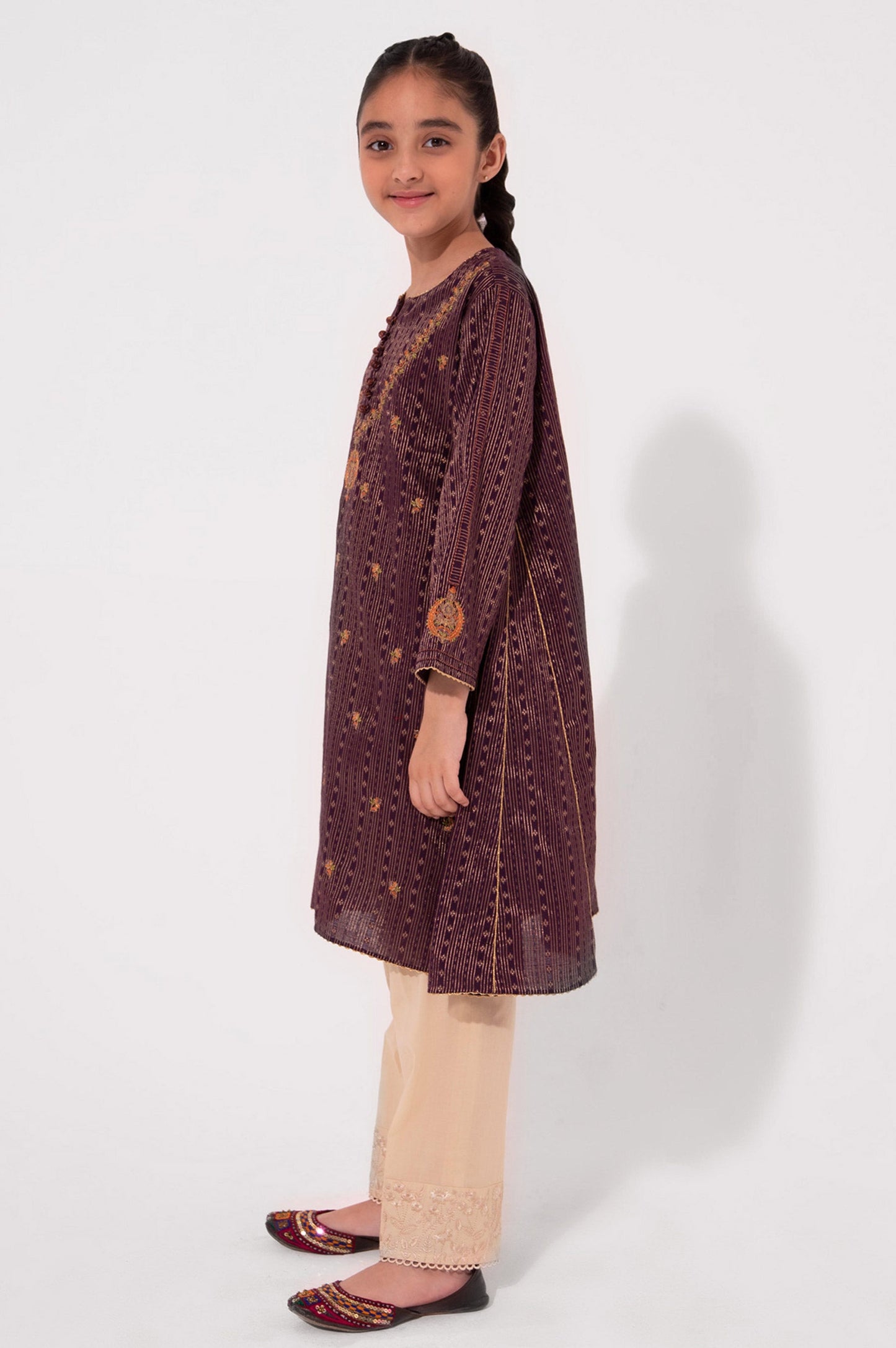 Stitched 1 Piece Embroidered Jacquard Shirt