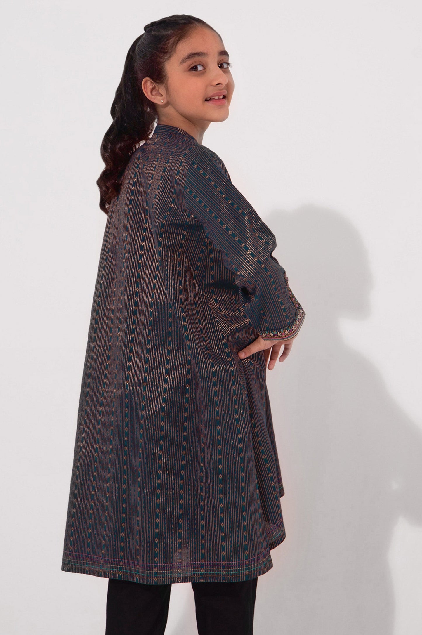 Stitched 1 Piece Embroidered Jacquard Shirt