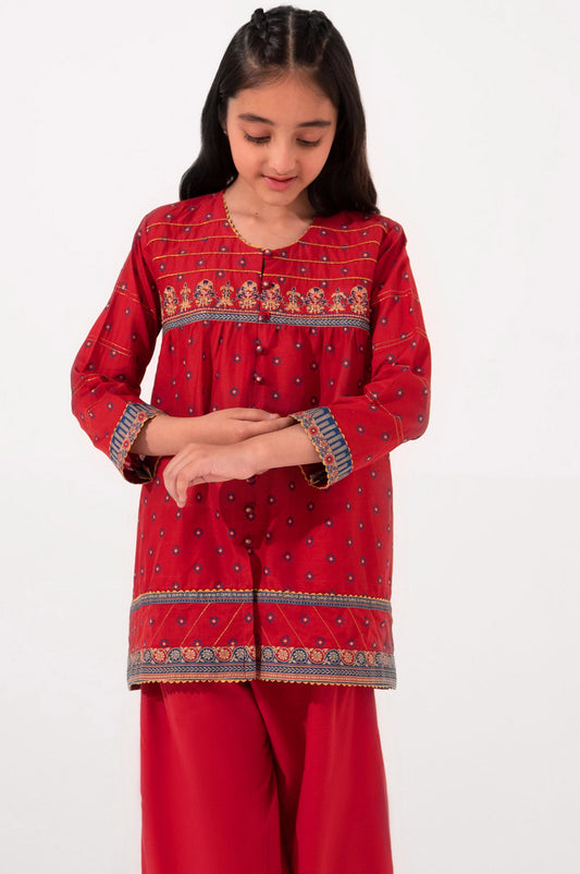 Stitched 1 Piece Printed Embellished Lawn Shirt