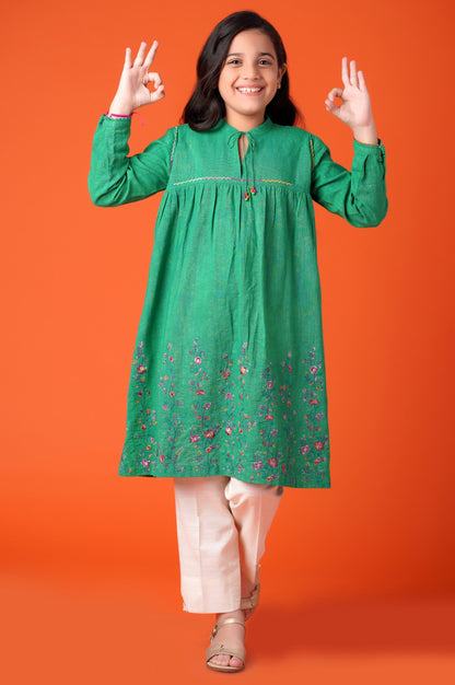 Stitched 1 Piece Embroidered Khaddar Shirt