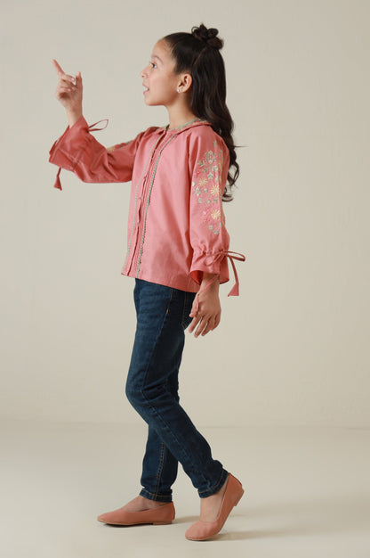 Stitched 1 Piece Embroidered Cambric Top