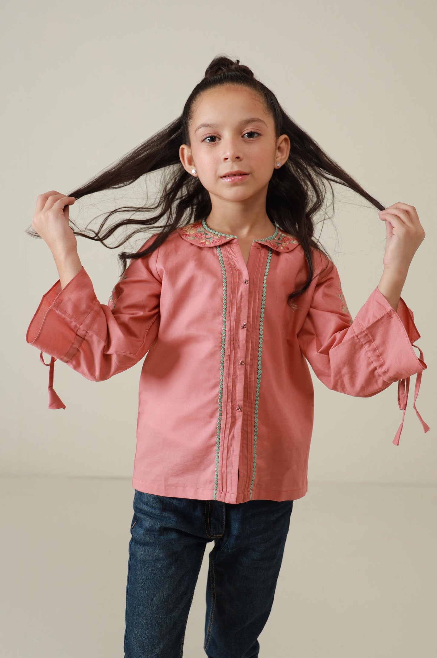 Stitched 1 Piece Embroidered Cambric Top