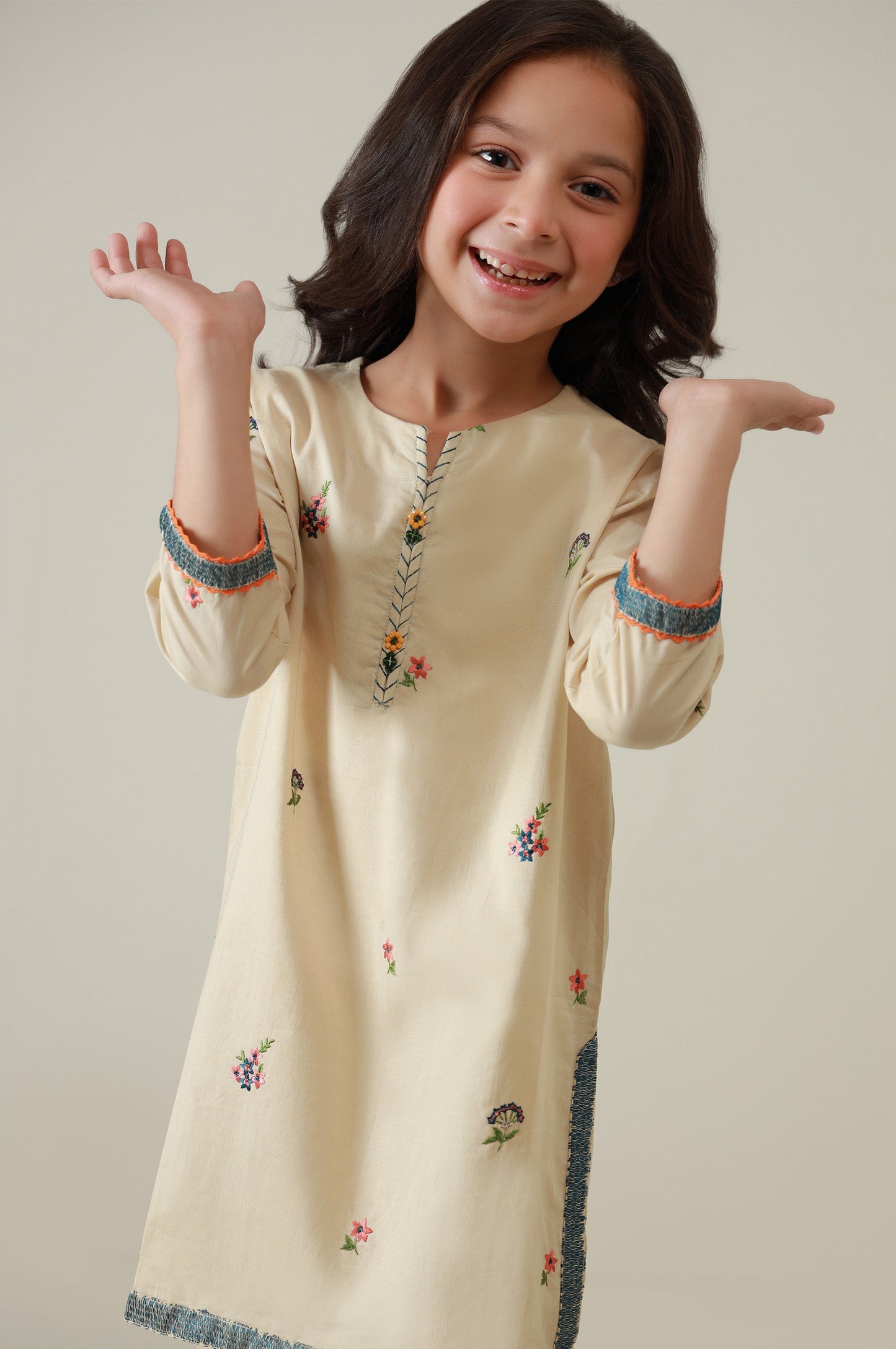 Stitched 2 Piece Embroidered Cambric Suit