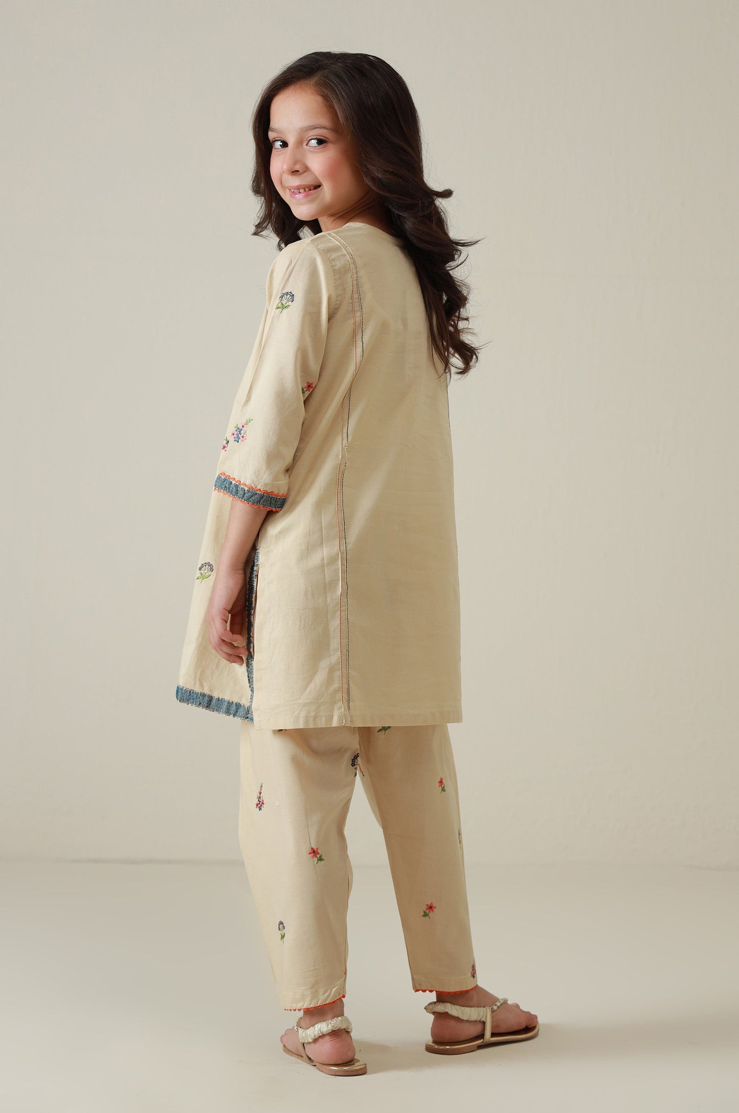 Stitched 2 Piece Embroidered Cambric Suit