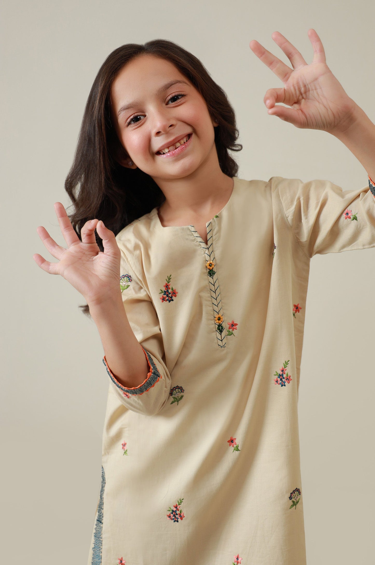 Stitched 2 Piece Embroidered Cambric Suit