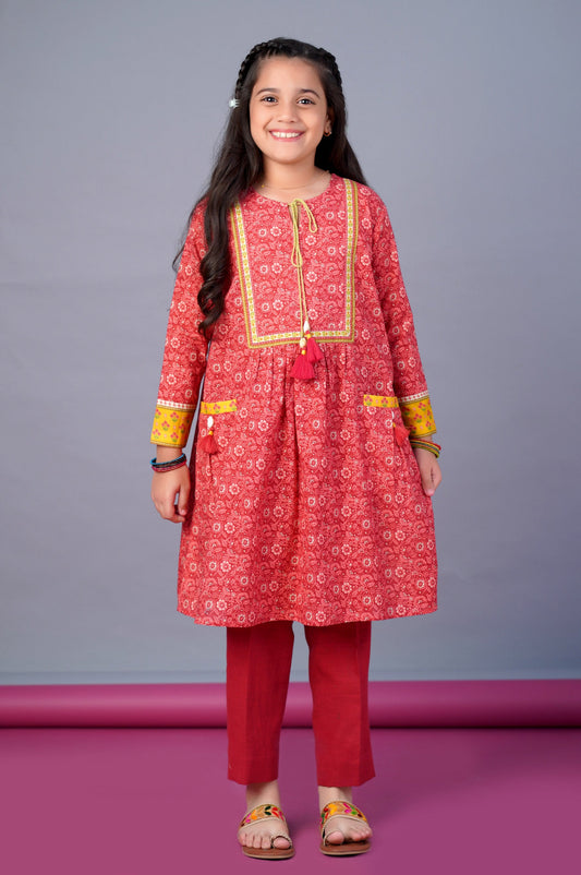 Stitched 1 Piece Printed Khaddar Shirt