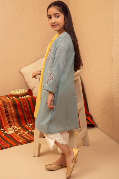 Stitched 2 Piece Embroidered Suit- Zari Stripe