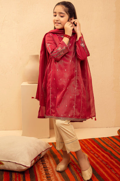 Stitched 2 Piece Embroidered Suit- Zari Stripe