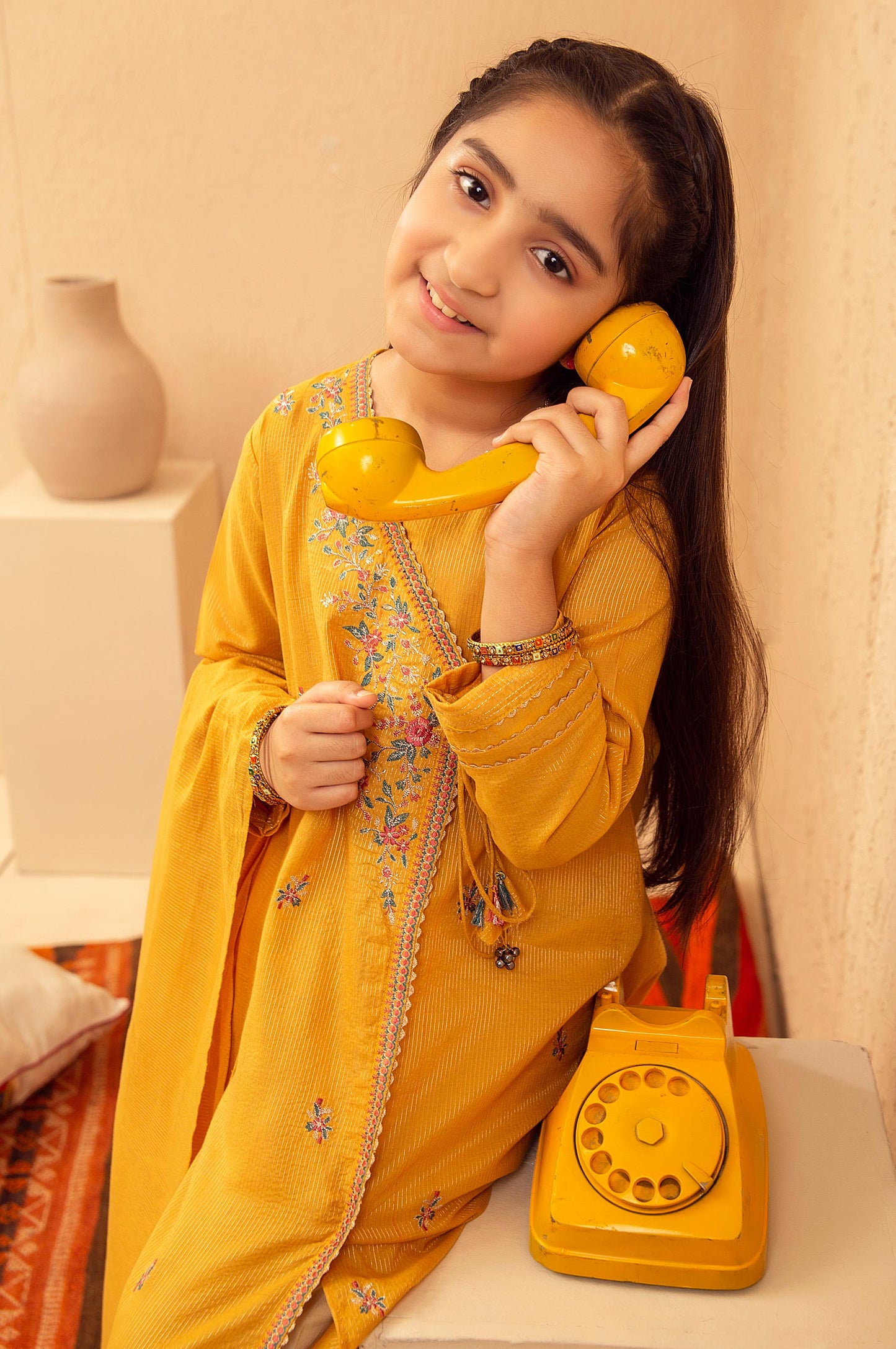 Stitched 2 Piece Embroidered Suit- Zari Stripe