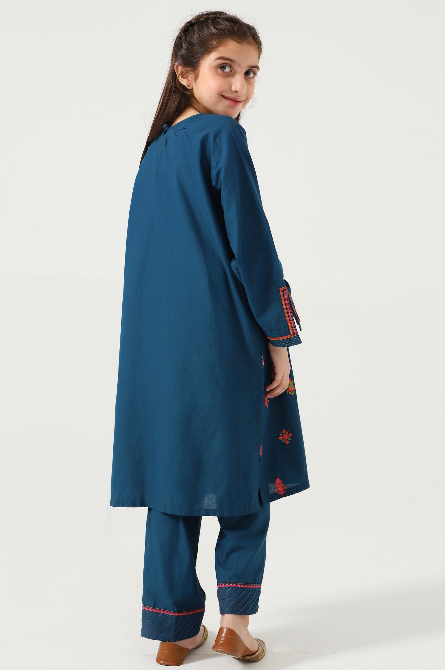 Stitched 2 Piece Embroidered Cambric Suit