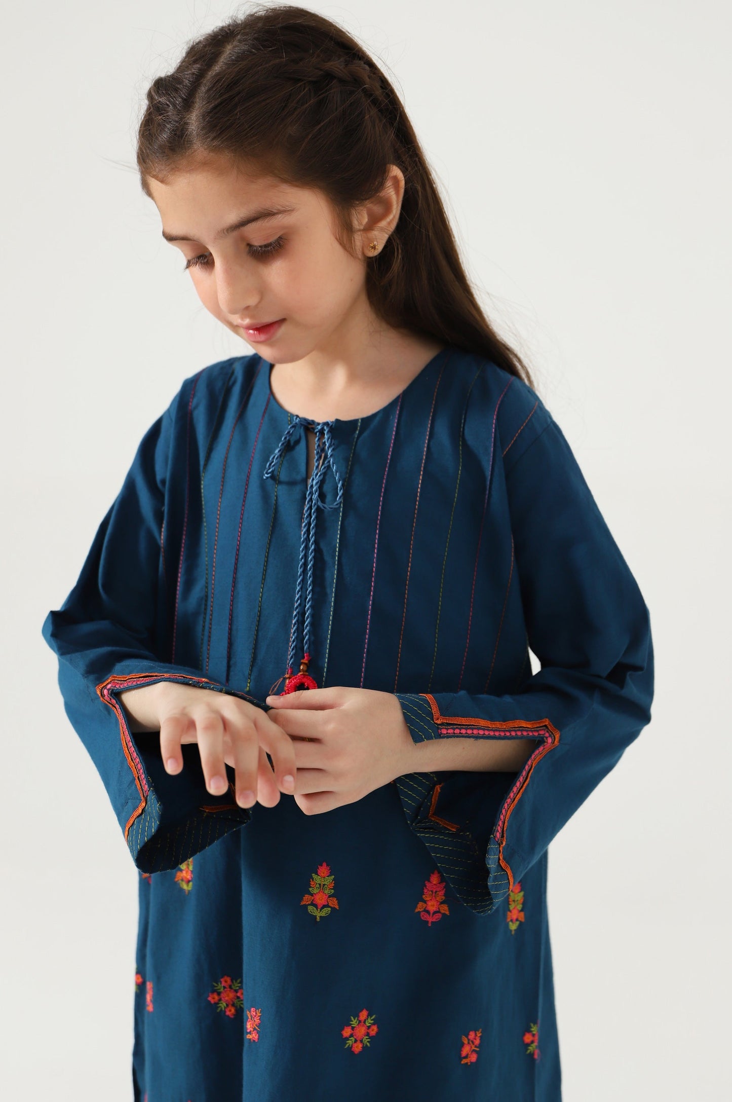 Stitched 2 Piece Embroidered Cambric Suit