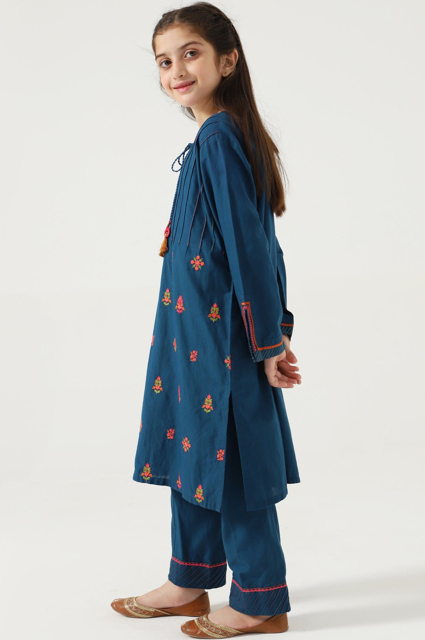 Stitched 2 Piece Embroidered Cambric Suit