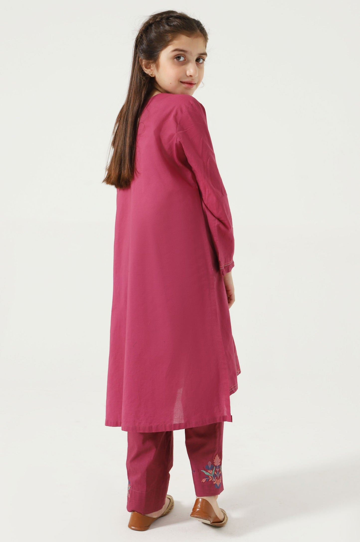 Stitched 2 Piece Embroidered Cambric Suit