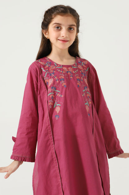 Stitched 2 Piece Embroidered Cambric Suit