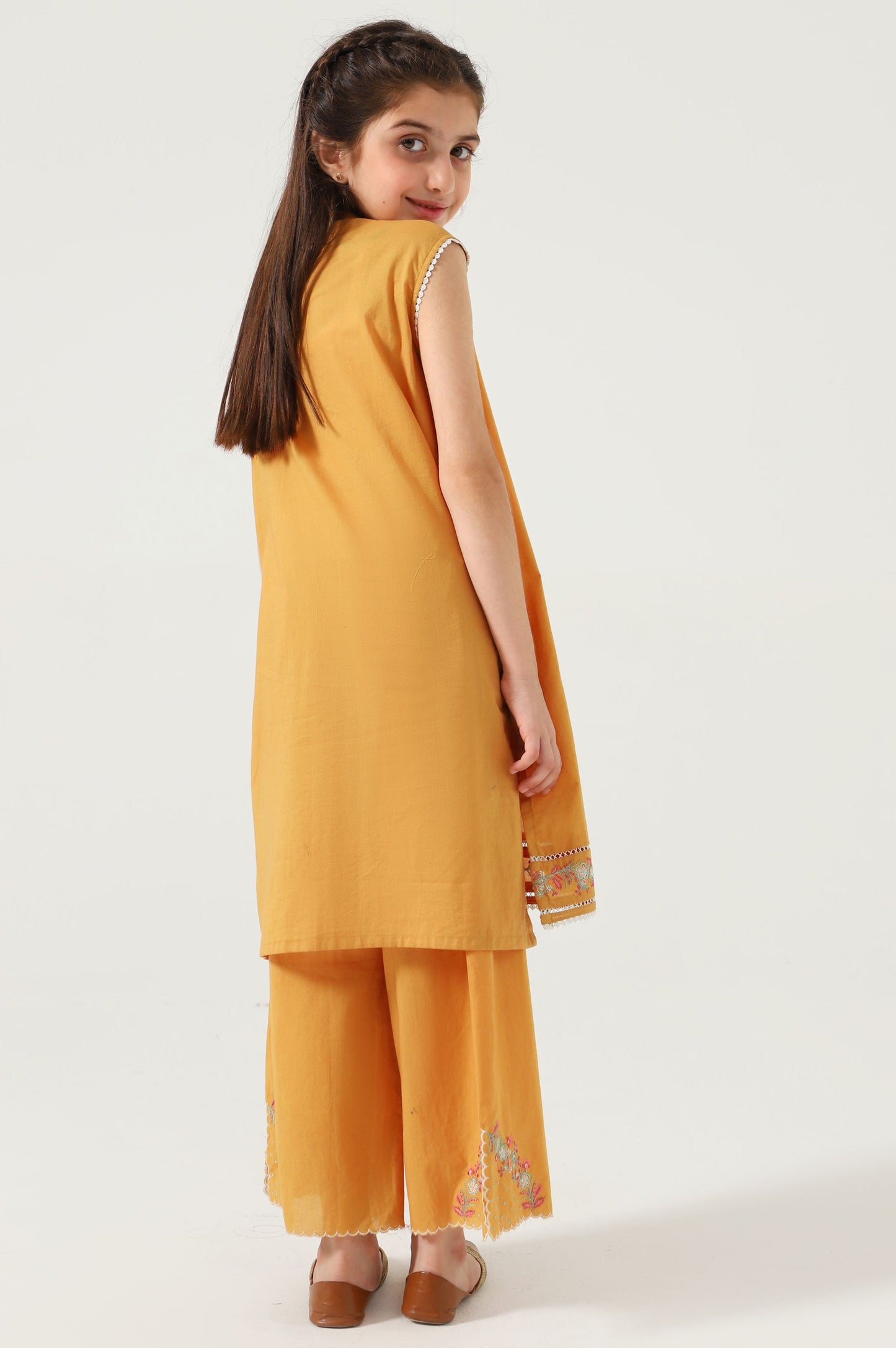 Stitched 2 Piece Embroidered Cambric Suit