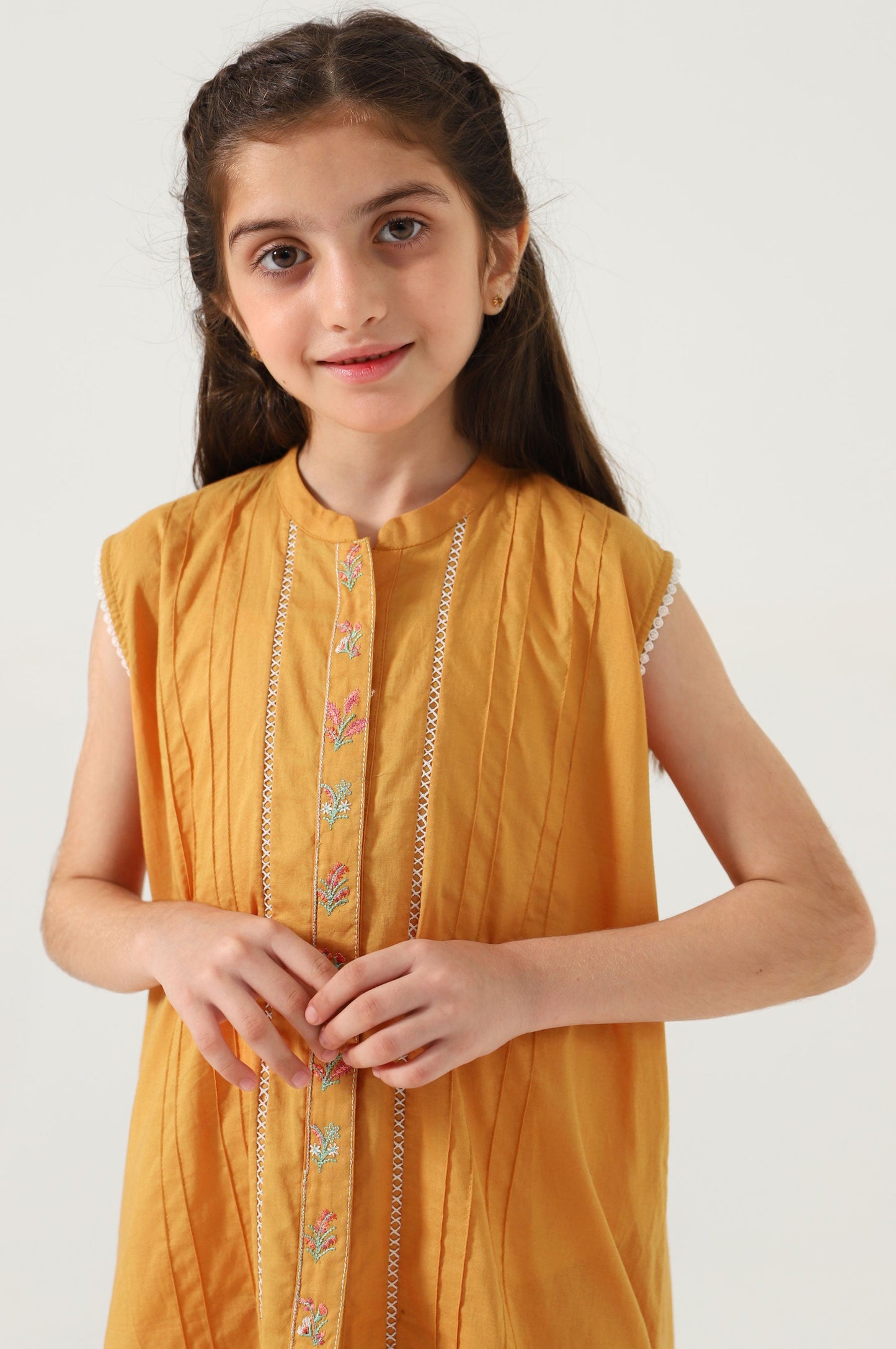 Stitched 2 Piece Embroidered Cambric Suit