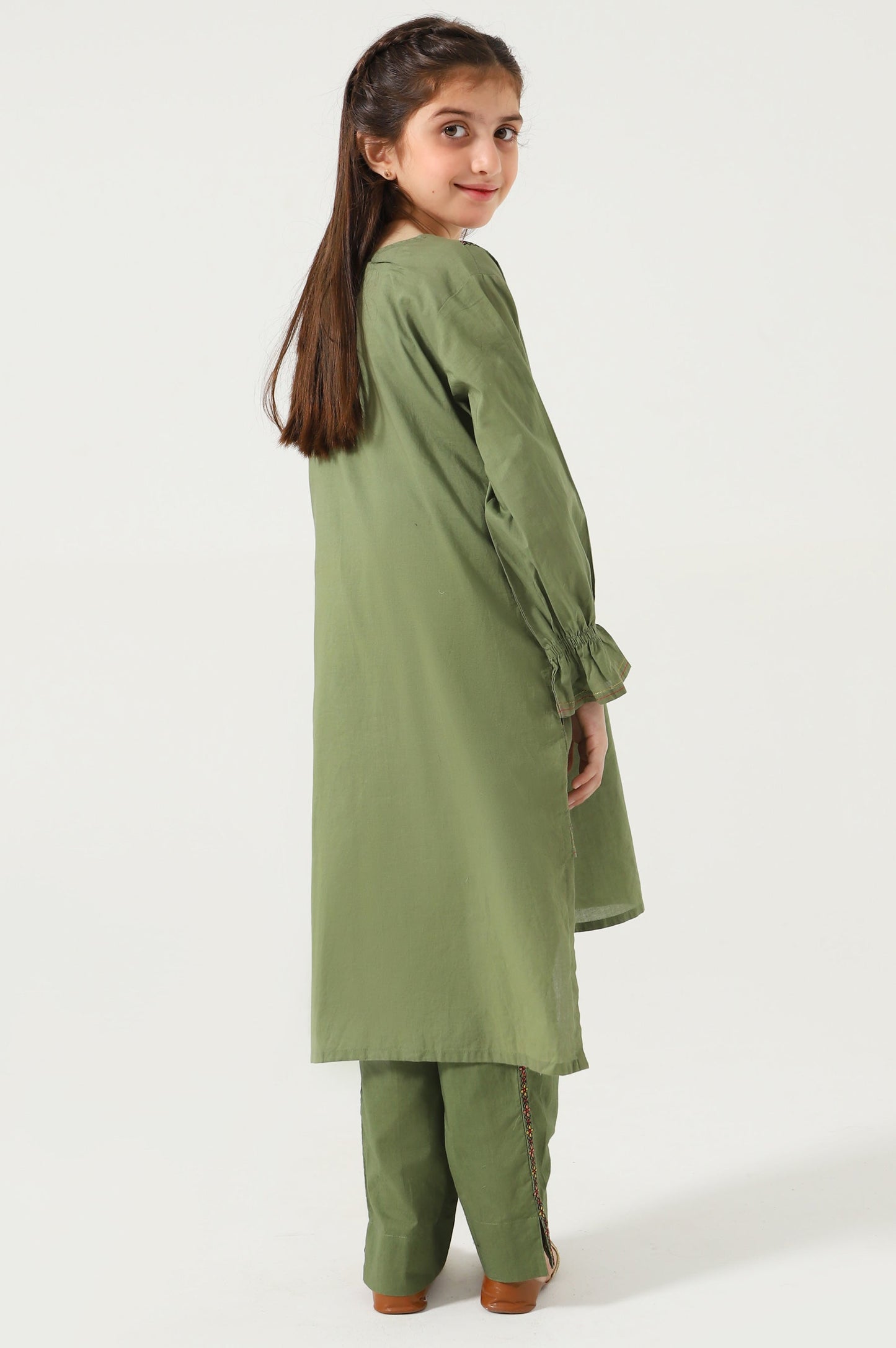 Stitched 2 Piece Embroidered Cambric Suit