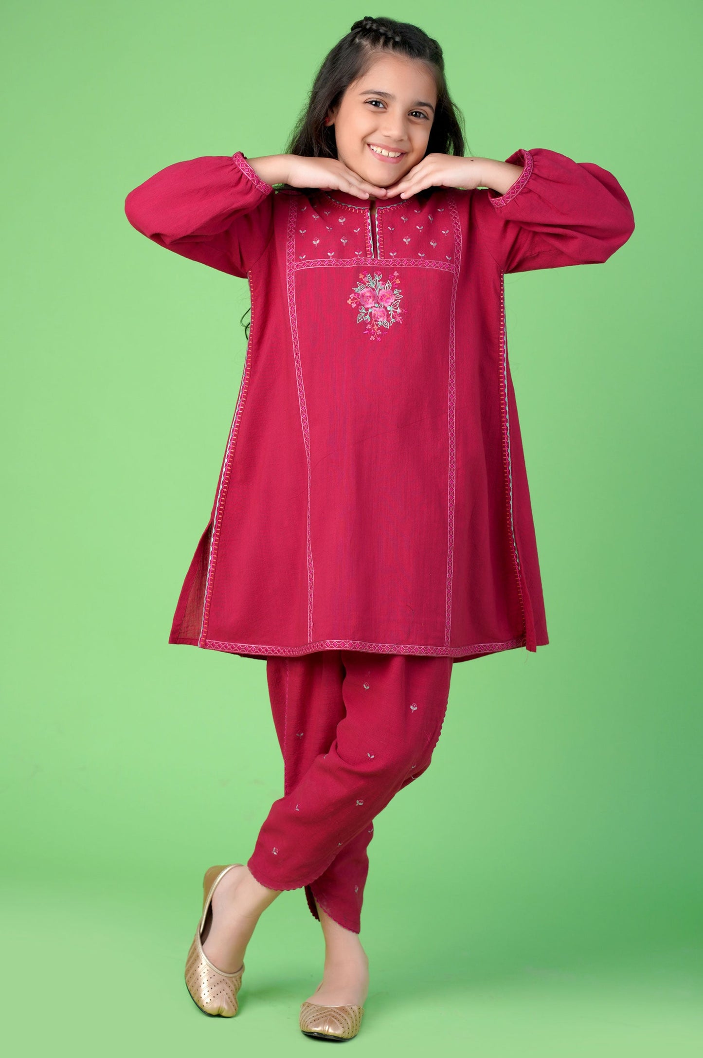 Stitched 2 Piece Embroidered Khaddar Suit