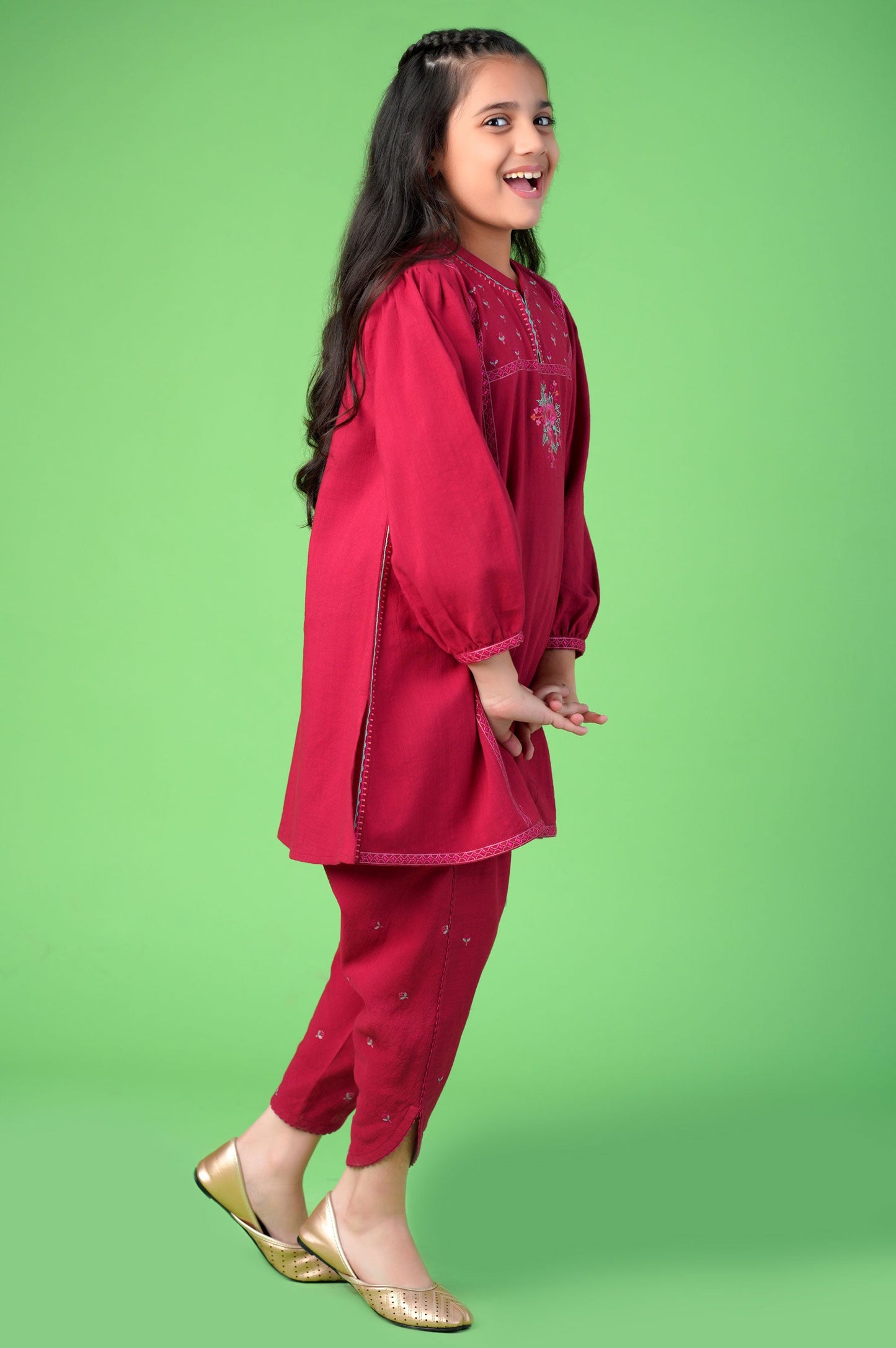 Stitched 2 Piece Embroidered Khaddar Suit