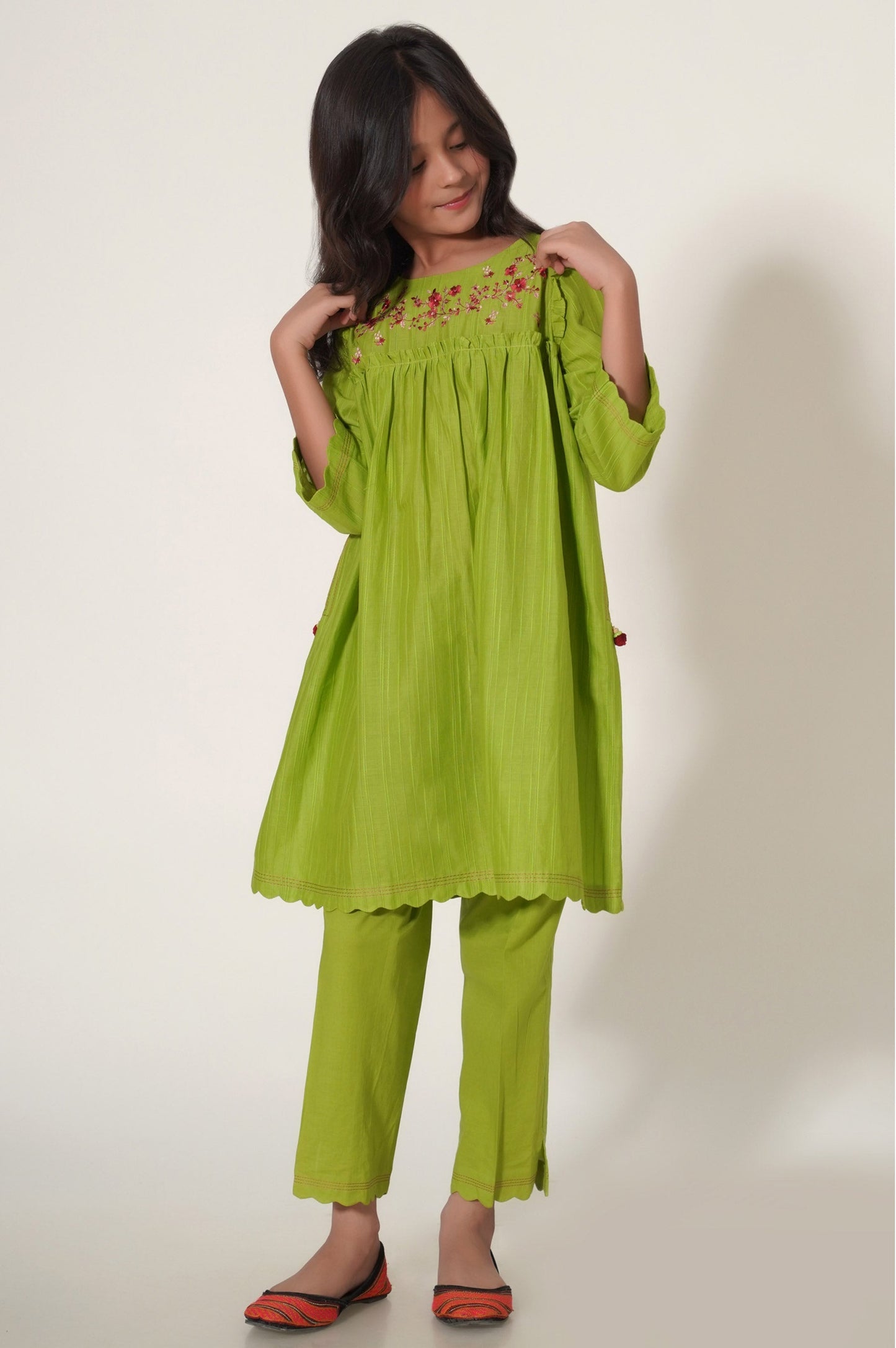 Stitched 2 Piece Embroidered Doria Checks Suit