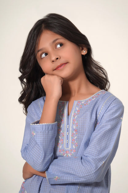 Stitched 2 Piece Embroidered Gharara Suit