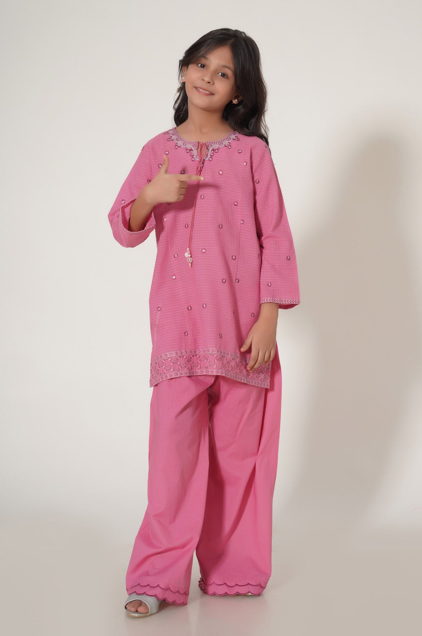 Stitched 2 Piece Embroidered Doria Checks Suit