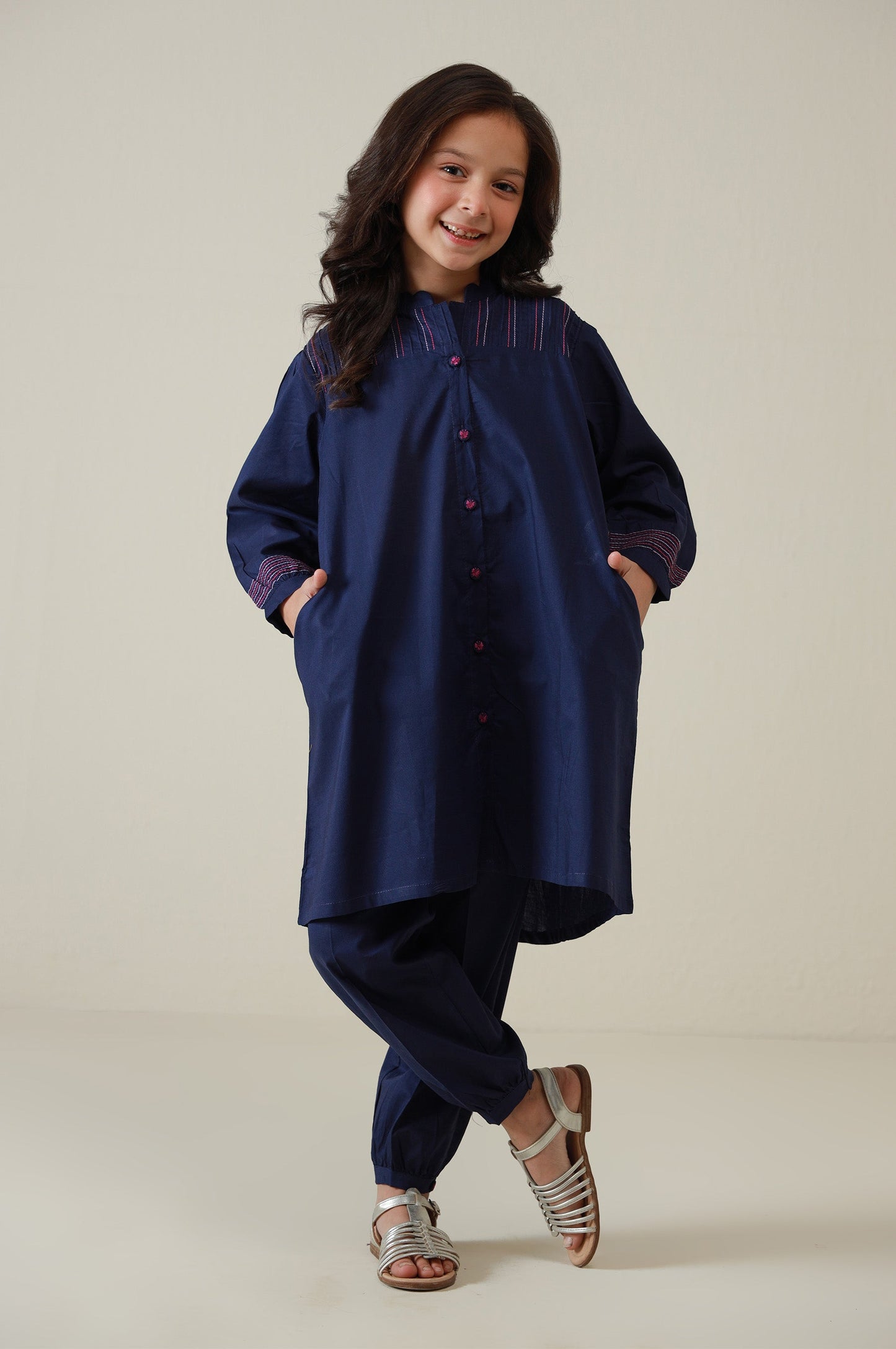 Stitched 2 Piece Stylized Cambric Suit