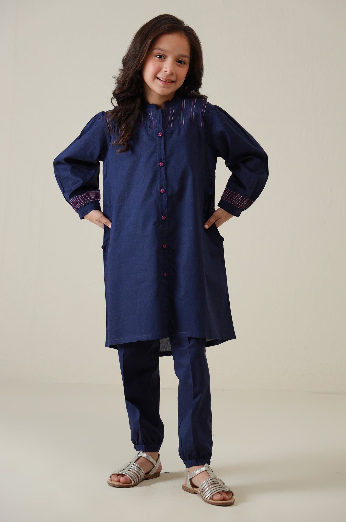 Stitched 2 Piece Stylized Cambric Suit