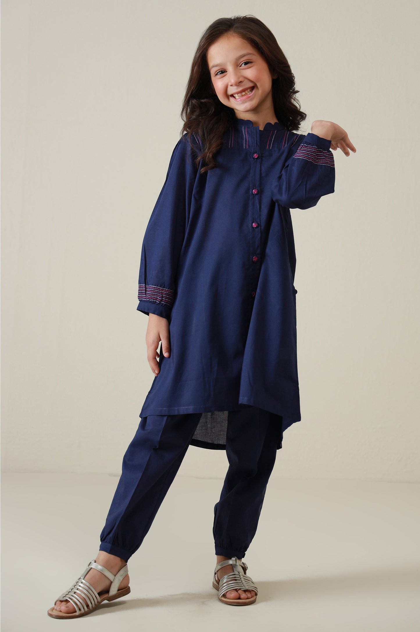 Stitched 2 Piece Stylized Cambric Suit