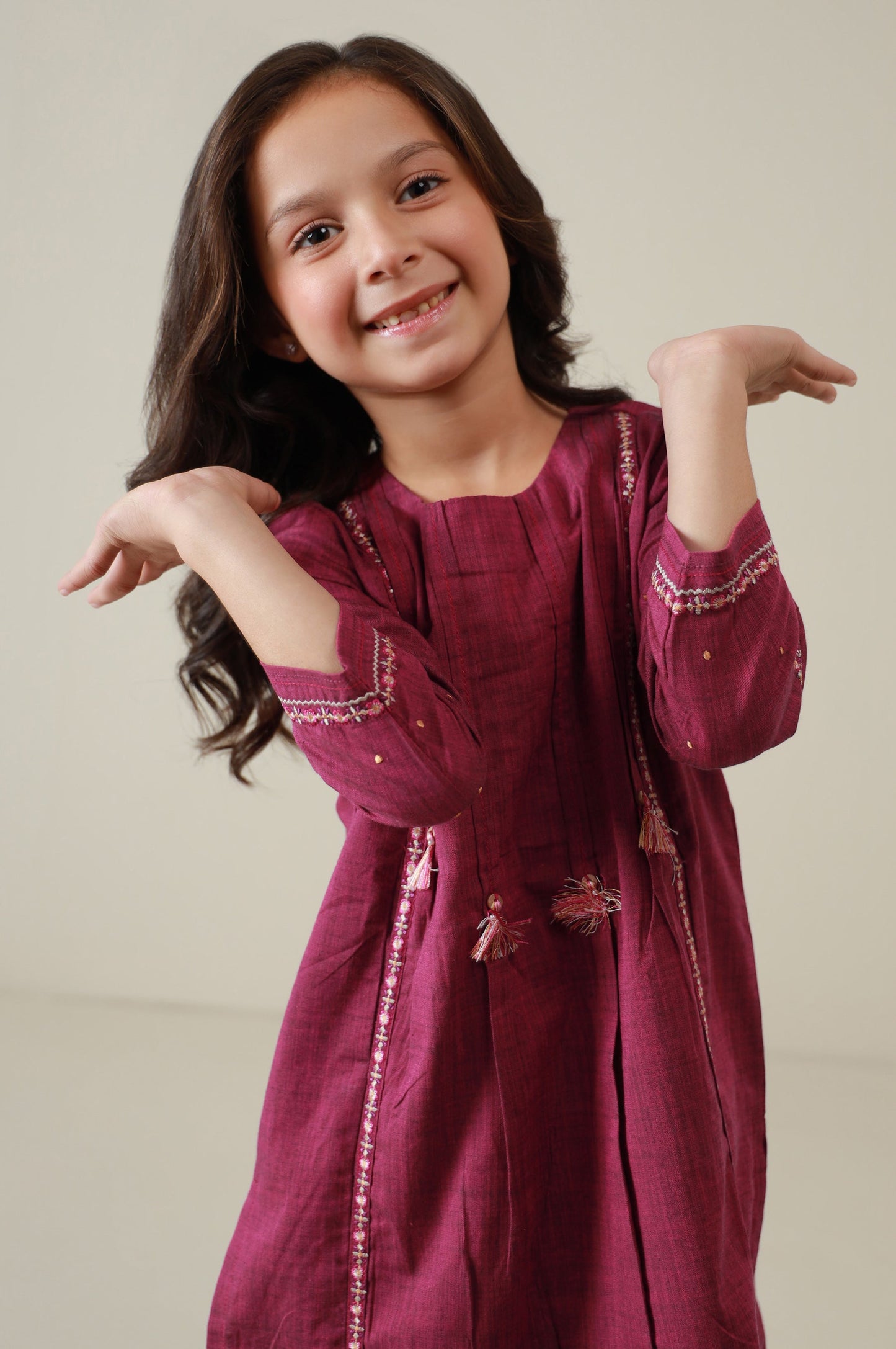 Stitched 2 Piece Embroidered Yarn Dyed Suit