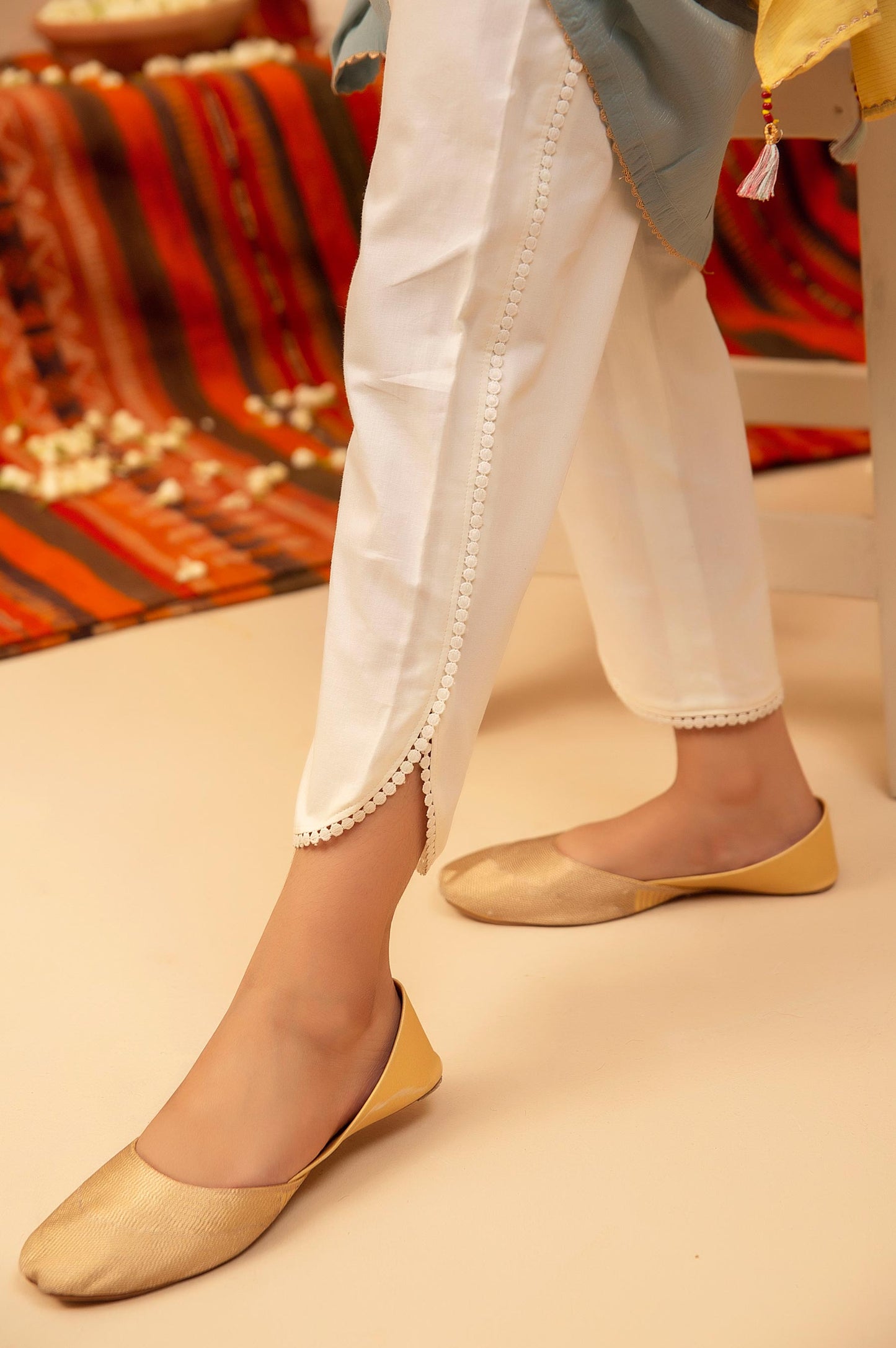 Embellished Junior Pants - Off-White