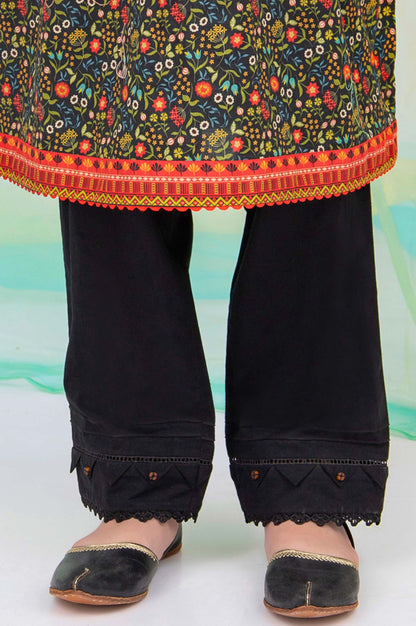 Embellished Junior Straight Pant - Black