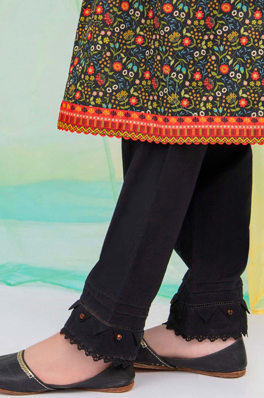 Embellished Junior Straight Pant - Black