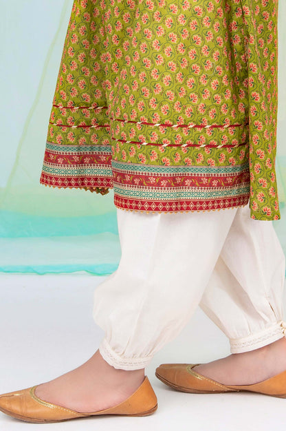 Embellished Cambric Junior Shalwar -Off White
