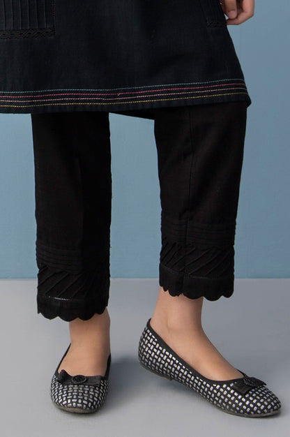 Embellished Khaddar Junior Pant - Black