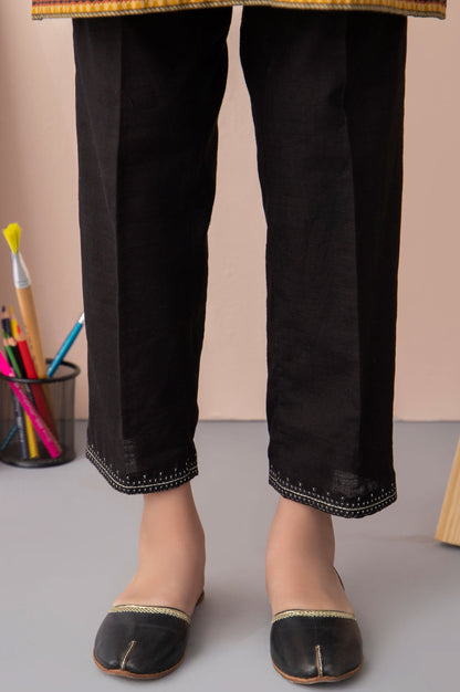 Embroidered Khaddar Junior Pant - Black