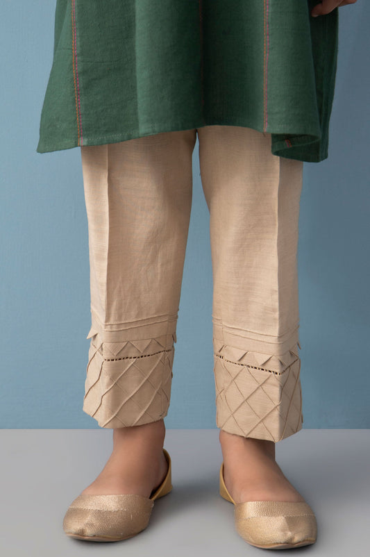 Embellished Khaddar Junior Pant - Beige