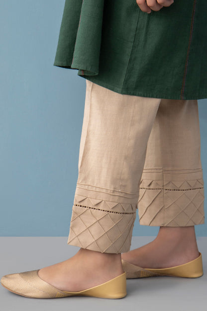 Embellished Khaddar Junior Pant - Beige
