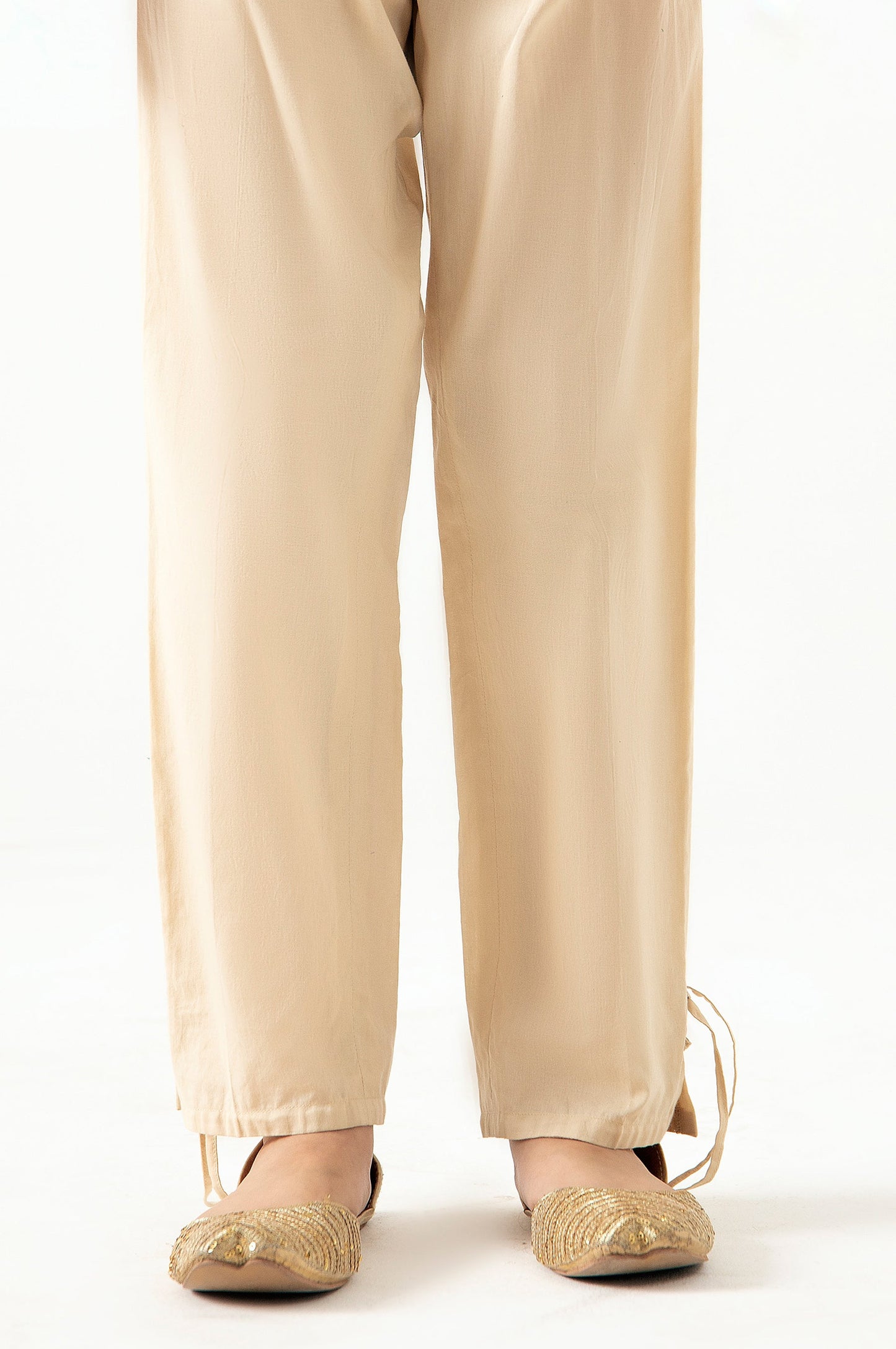 Cambric Cigerrette Pants  - Beige