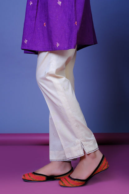 Stitched 1 Piece Embroidered Cambric Junior Pants