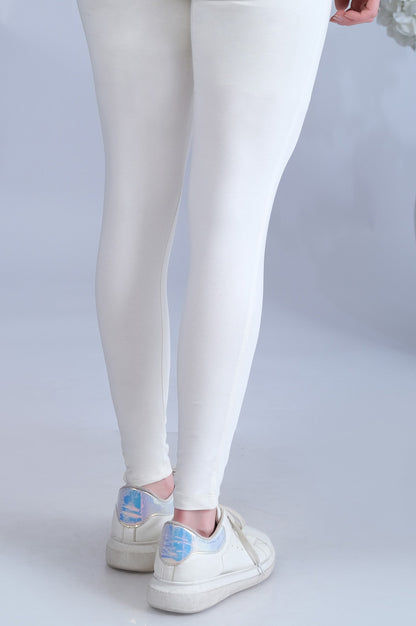 Basic Plain Tights - Off White