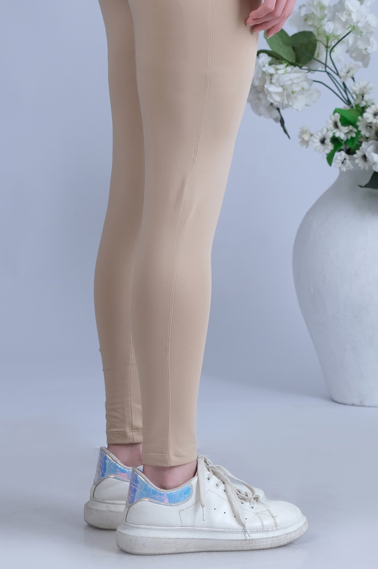 Basic Plain Tights - Beige