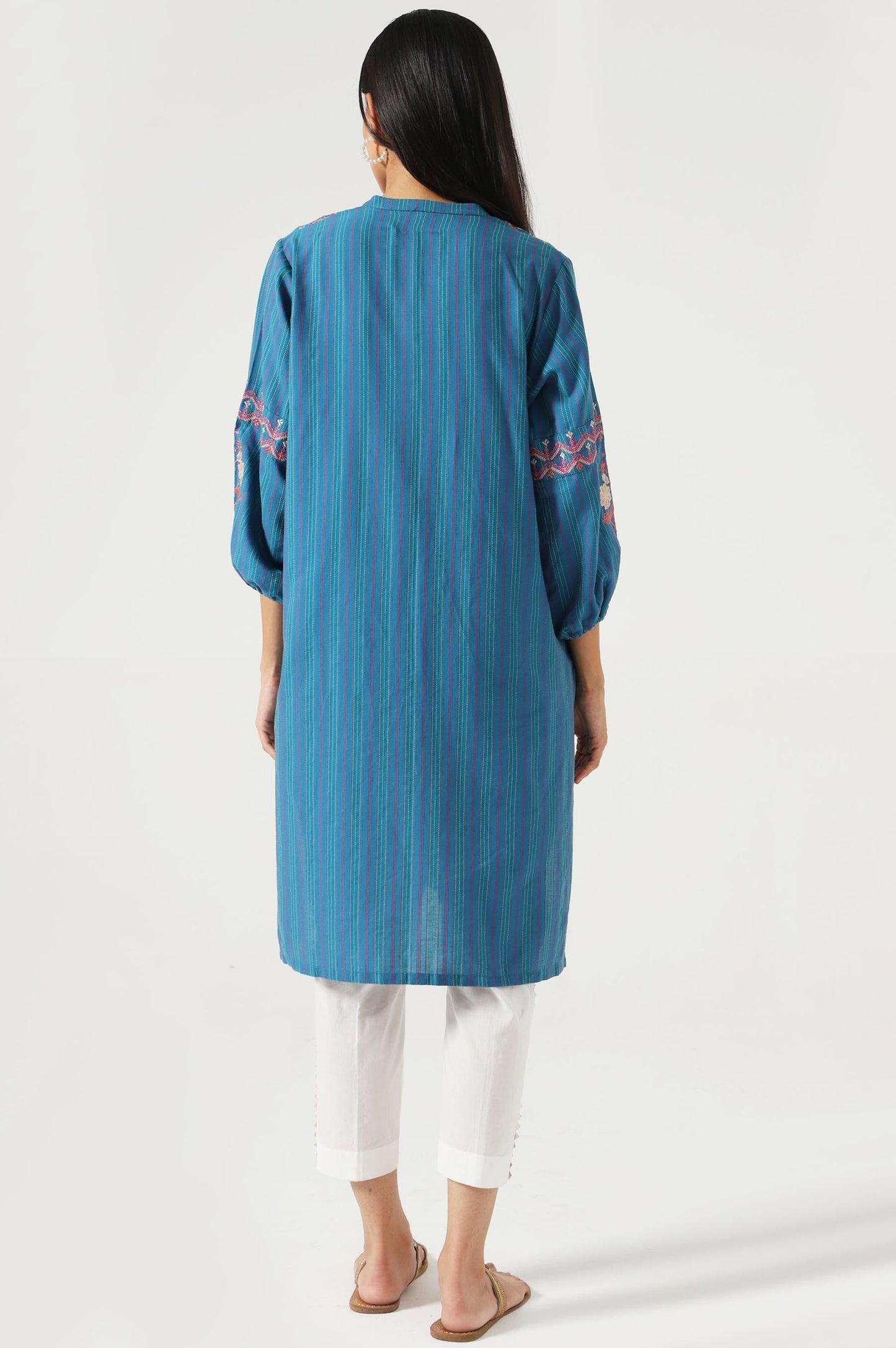 Stitched 1 Piece Embroidered Yarn Dyed Shirt